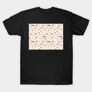 Neutral Brown Ferrets Pattern T-Shirt